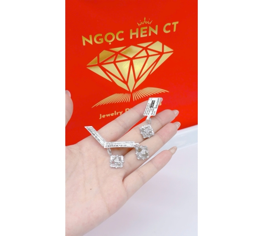 Bông Tai Vàng 610 Mẫu Trắng 1