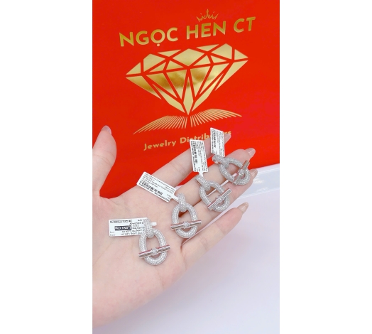 Bông Tai Vàng 610 Mẫu Trắng 2