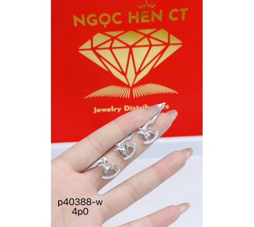 Bông Tai Vàng 610 Mẫu Trắng 4